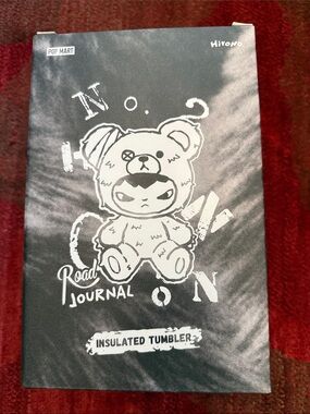 Popmart hirono Black Insulated Tumbler – Cute Bear Design